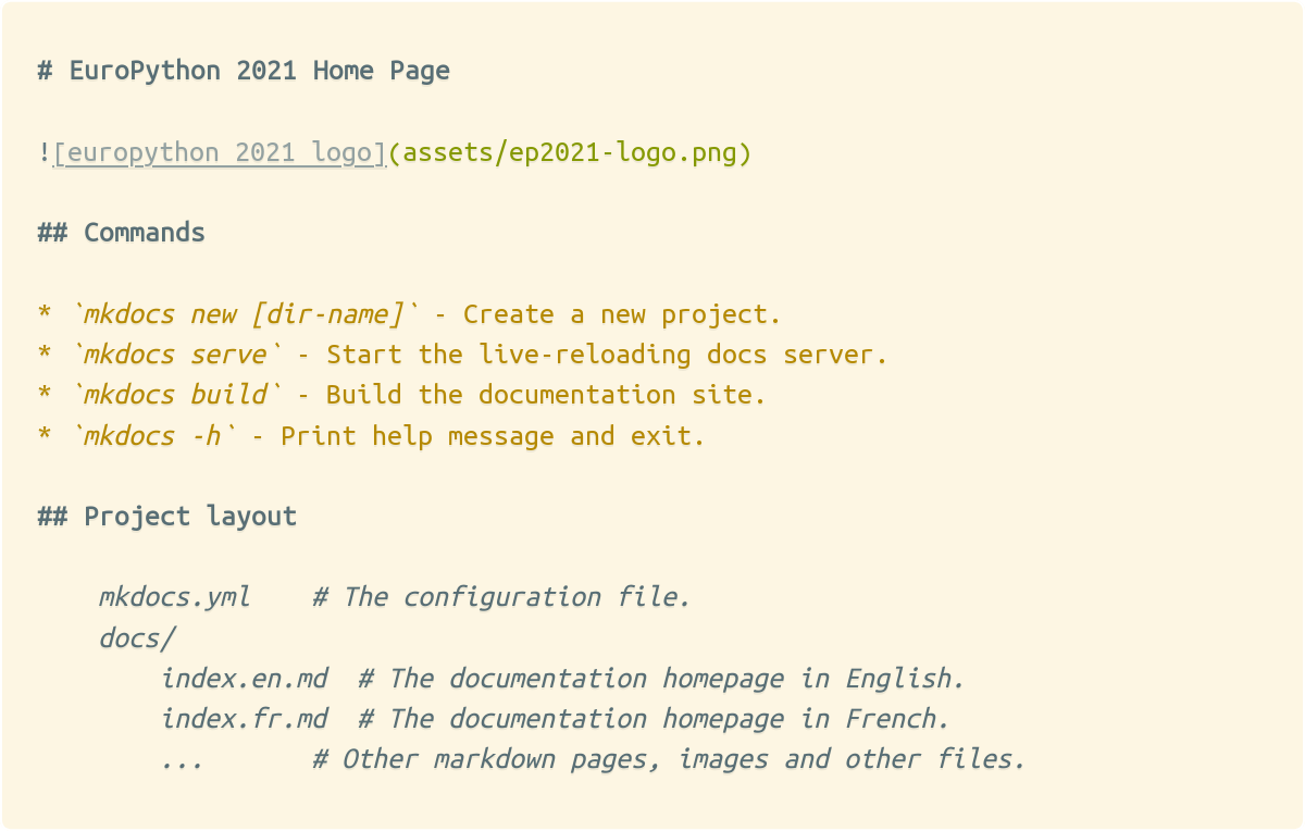 mkdocs + github talk index.en.md